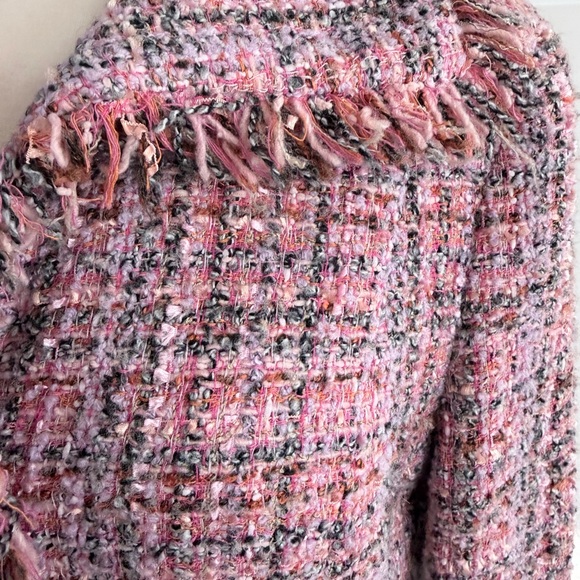 Jones New York Pink Tweed Button Up Blazer Petite - Picture 2 of 8